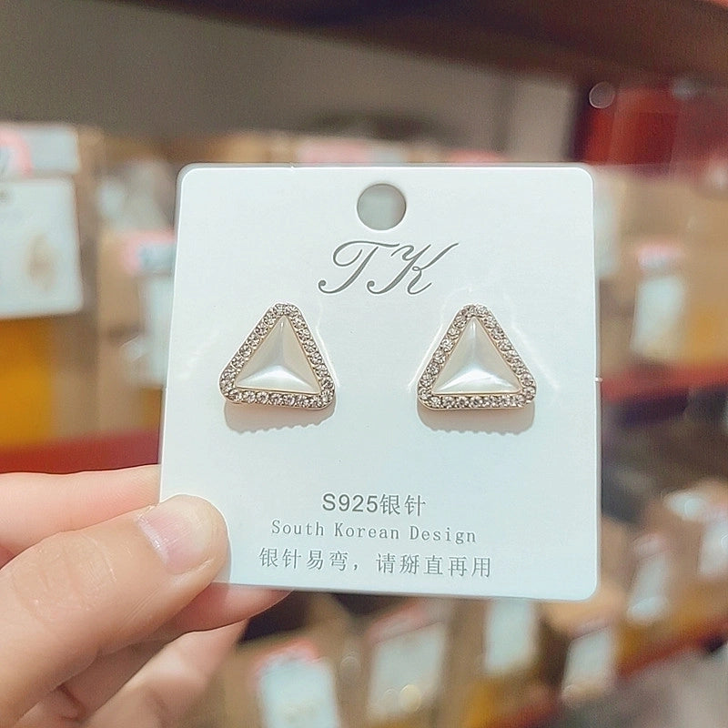 1 Pair Fashion Flower Butterfly Bow Knot Inlay Alloy Artificial Pearls Rhinestones Shell Earrings