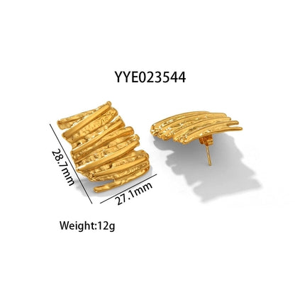 1 Pair IG Style Marine Style Modern Style Irregular Irregular Plating 304 Stainless Steel 316 Stainless Steel 18K Gold Plated Ear Studs