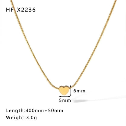 304 Stainless Steel 18K Gold Plated Casual Elegant Lady Plating Geometric Star Heart Shape Artificial Pearls Shell Layered Necklaces Pendant Necklace
