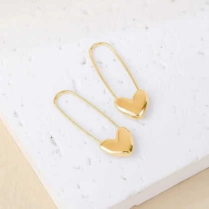1 Pair Casual Minimalist Korean Style Solid Color Copper Earrings