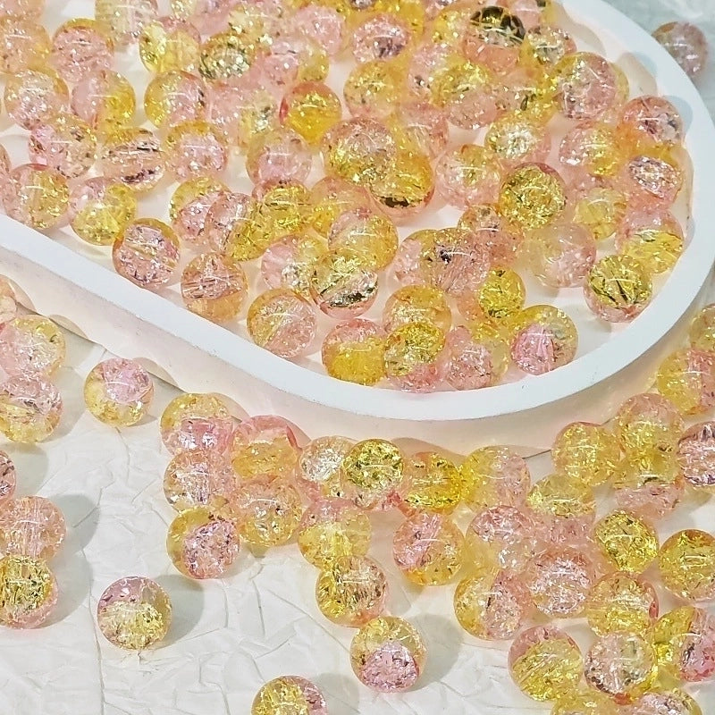 50 PCS/Package Diameter 10mm Diameter 8mm Glass Crackle Glass Beads Round Jewelry Accessories