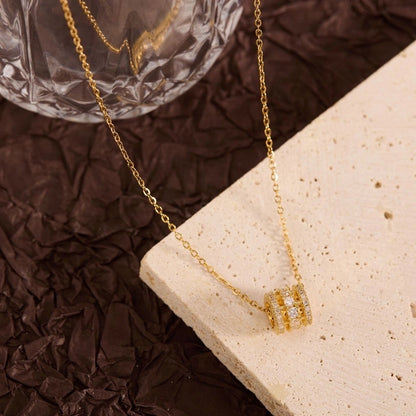 Titanium Steel Copper Leaf Heart Shape Pendant Necklace