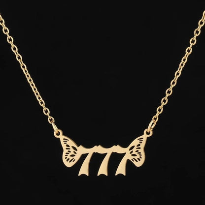 201 Stainless Steel 18K Gold Plated Minimalist Plating Number Pendant Necklace