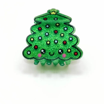 Christmas Minimalist Women's Christmas Tree Santa Claus Arylic Hair Claws