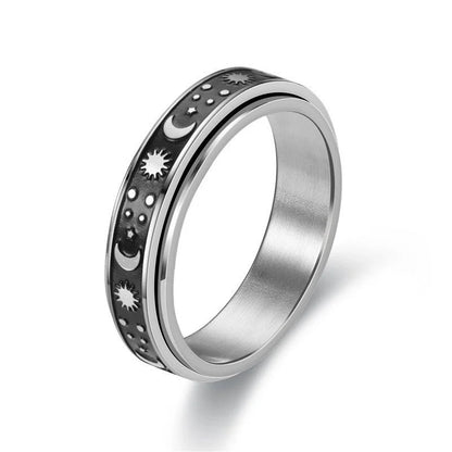 New Fashion Anti-anxiety Rotating Titanium Steel Decompression Couple Ring