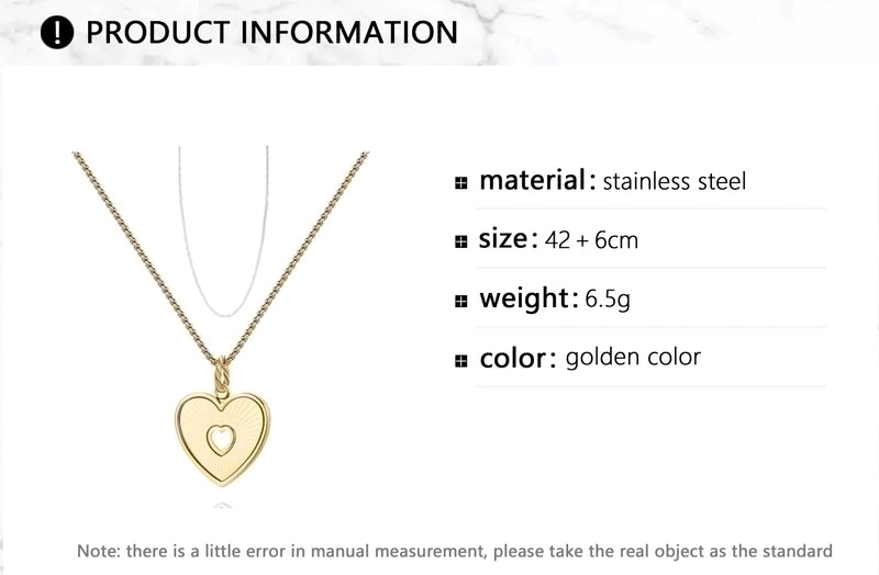 IG Style Round Oval Heart Shape 304 Stainless Steel Imitation Pearl Shell 18K Gold Plated Plating Inlay Pendant Necklace