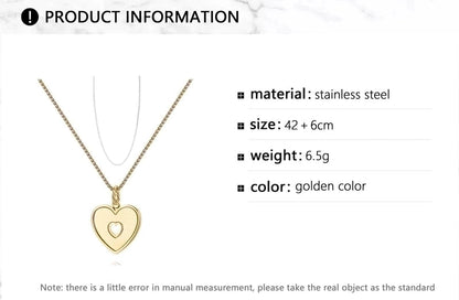 IG Style Round Oval Heart Shape 304 Stainless Steel Imitation Pearl Shell 18K Gold Plated Plating Inlay Pendant Necklace