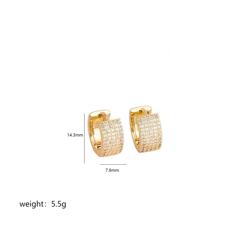 1 Pair Elegant Lady Circle Plating Inlay Copper Zircon 18k Gold Plated Earrings