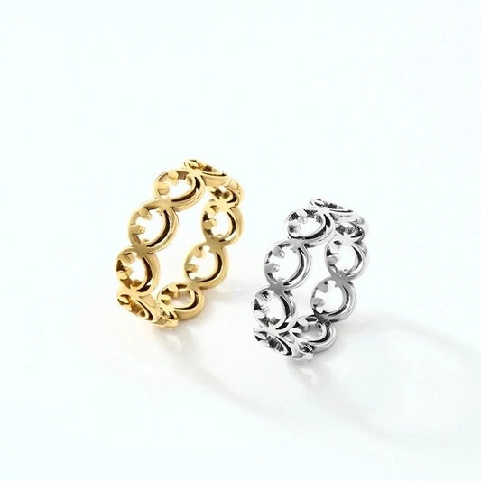 Cute Smile Face Stainless Steel Rings