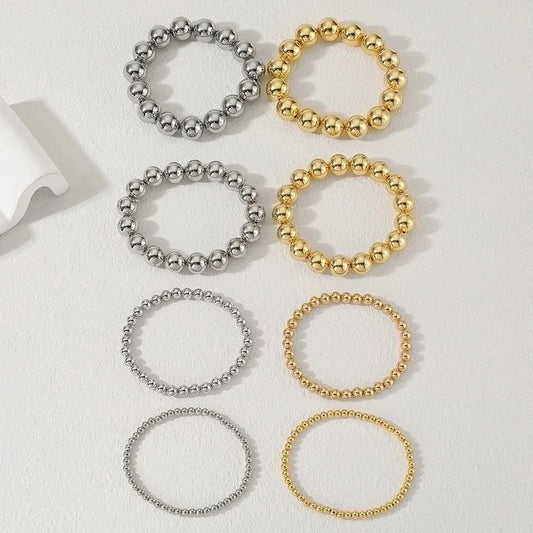 Copper Beaded Plating Geometric Bracelets