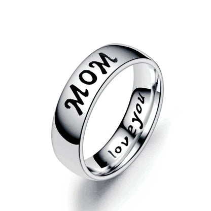 Family Member Letters Stainless Steel Ring