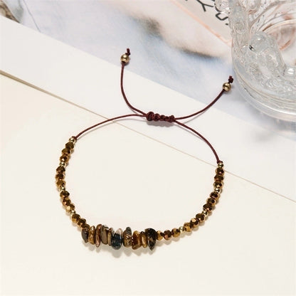 Retro Irregular Natural Stone Rope Bracelets In Bulk