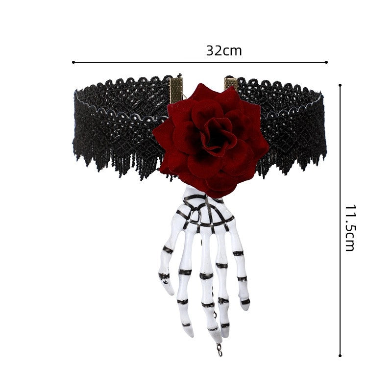 Halloween Funny Flower Skull Plastic Party Costume Props