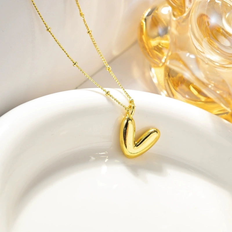 Minimalist Streetwear Letter Copper K Gold Plated Pendant Necklace