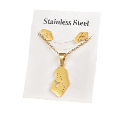 Fashion Heart Shape Butterfly Bird Titanium Steel Plating Women's Earrings Necklace