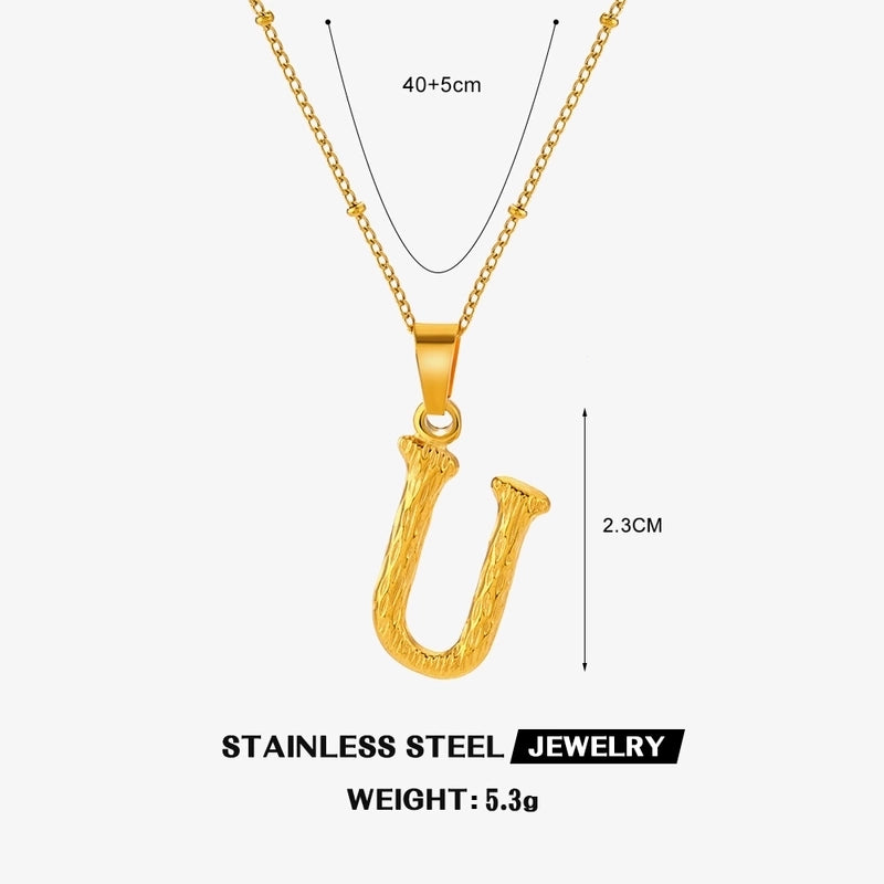 Minimalist Cool Style Letter 304 Stainless Steel 18K Gold Plated Plating Pendant Necklace