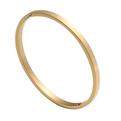 Minimalist Solid Color Stainless Steel Gold Plated Bangle In Bulk