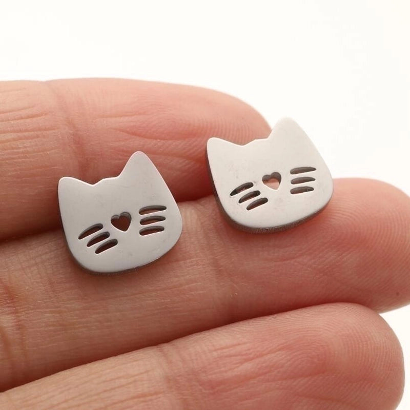 1 Pair Casual Cute Animal Plating Hollow Out 304 Stainless Steel 18K Gold Plated Ear Studs