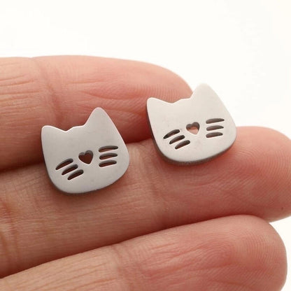 1 Pair Casual Cute Animal Plating Hollow Out 304 Stainless Steel 18K Gold Plated Ear Studs