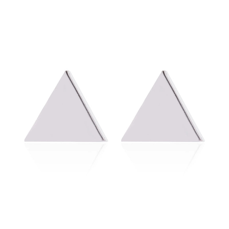 Minimalist Triangle Moon Coconut Tree Stainless Steel Asymmetrical Plating Ear Studs 1 Pair