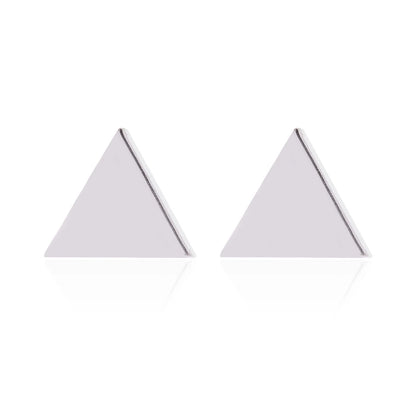 Minimalist Triangle Moon Coconut Tree Stainless Steel Asymmetrical Plating Ear Studs 1 Pair