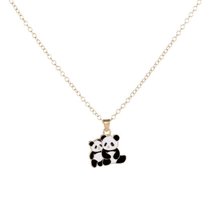 Cartoon Style Cute Panda K Gold Plated 201 Stainless Steel Zinc Alloy Pendant Necklace