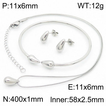 1 Pair Minimalist Water Droplets Plating Stainless Steel 18K Gold Plated Earrings