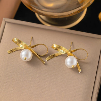 1 Pair Minimalist Star Heart Shape Plating Titanium Steel Drop Earrings Ear Studs