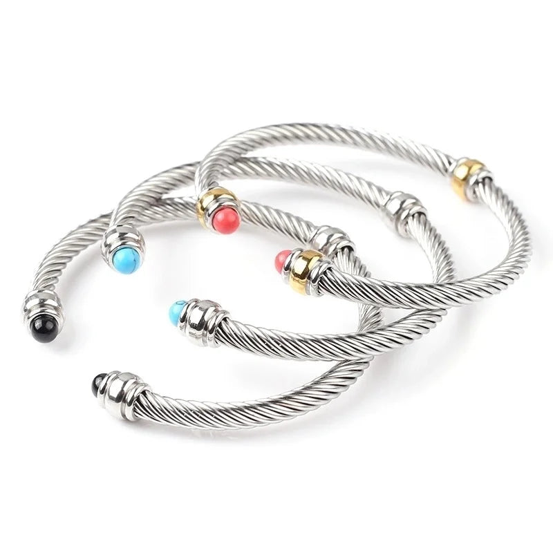 Fashion C Shape Stainless Steel Plating Bangle