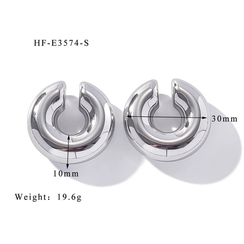 1 Piece Minimalist Classic Style Solid Color Plating 304 Stainless Steel Ear Cuffs
