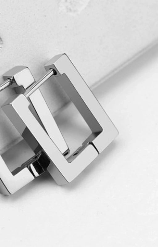 1 Piece Minimalist Solid Color Plating Stainless Steel Silver Plated Earrings