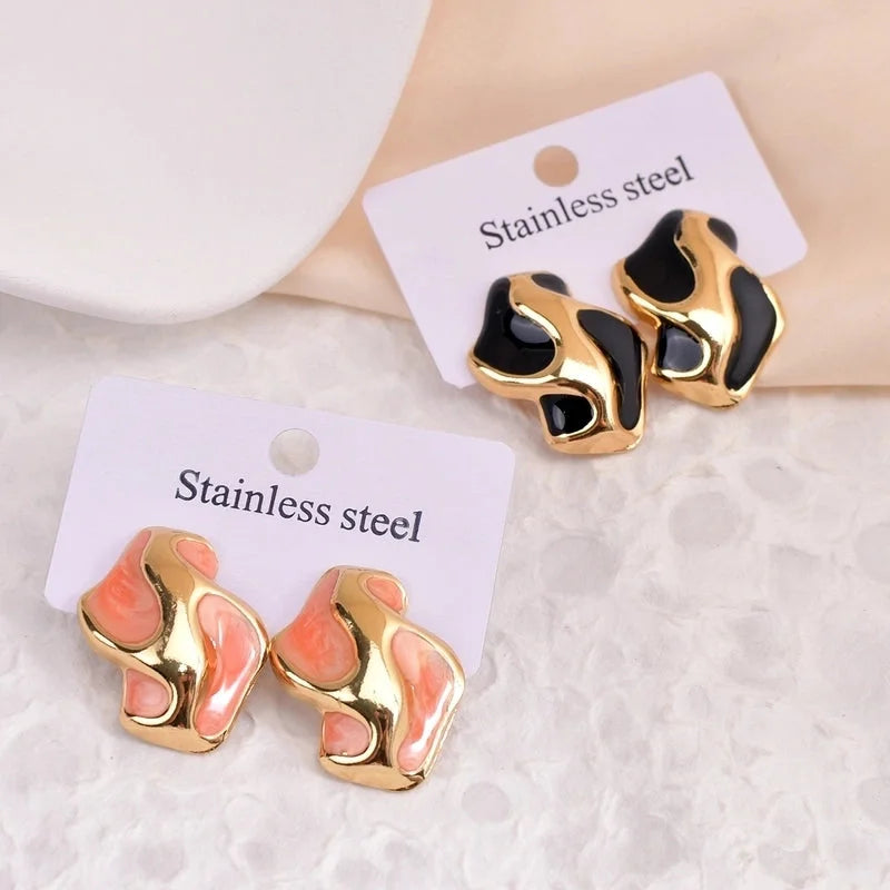 1 Pair Casual Minimalist Classic Style Geometric 304 Stainless Steel Ear Studs