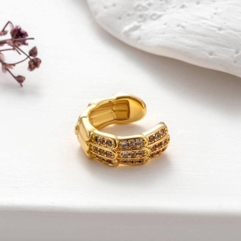 1 Piece Ear Cartilage Rings & Studs Cool Style Shiny Geometric Copper Plating Inlay Zircon