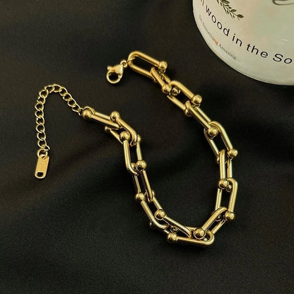 Cool Style Geometric Titanium Steel Plating Bracelets