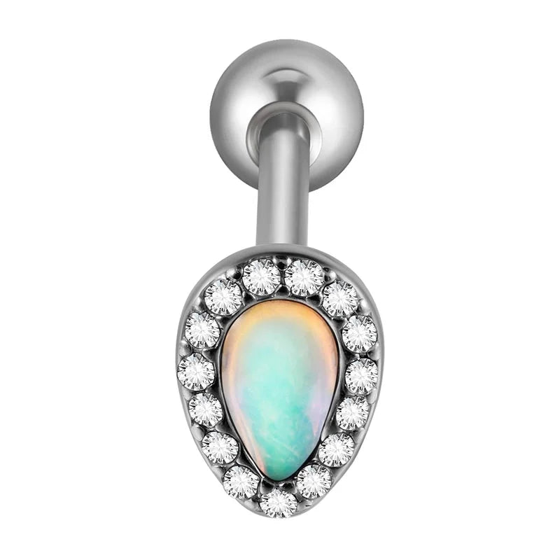 1 Piece Tongue Rings Casual Elegant Vacation Leaf Water Droplets Butterfly 304 Stainless Steel Plating Zircon 18K Gold Plated Tongue Rings