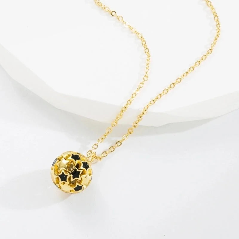 Fashion Pentagram Ball Copper Enamel Pendant Necklace 1 Piece