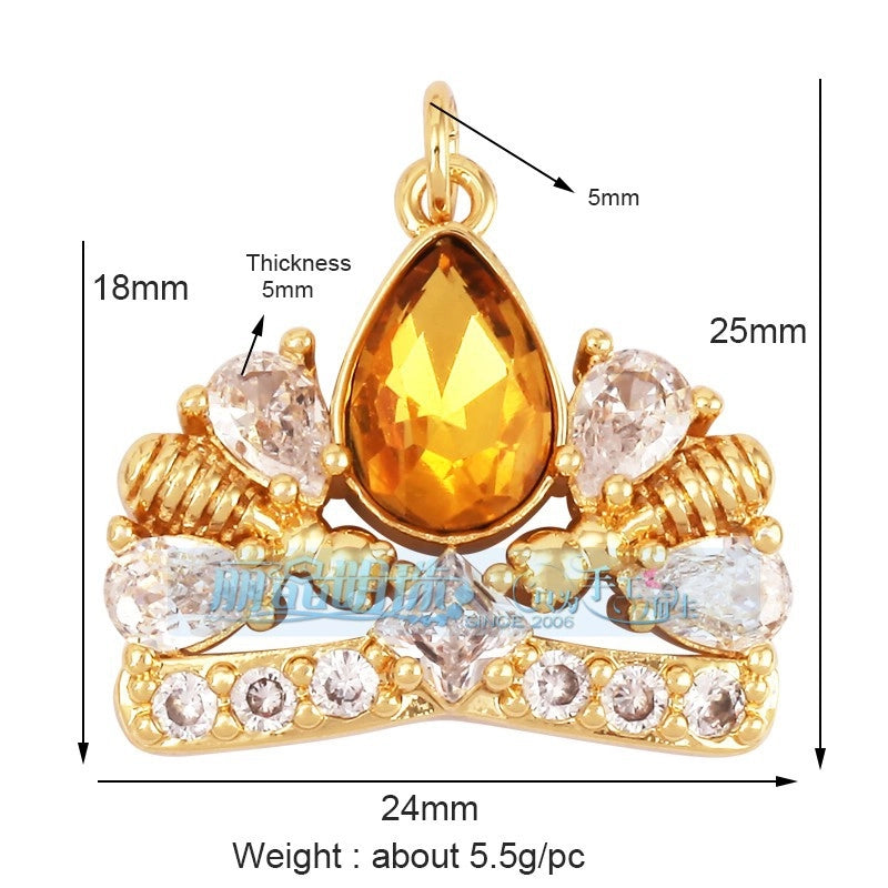 1 Piece Copper Geometric Heart Shape Snowflake Pendant Jewelry Accessories