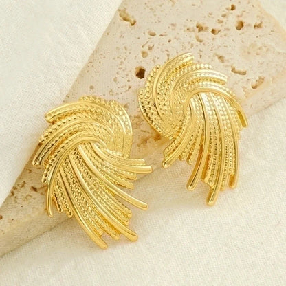 1 Piece Cute Wedding Bridal Flower Plating Inlay Stainless Steel Artificial Pearls 18K Gold Plated Drop Earrings