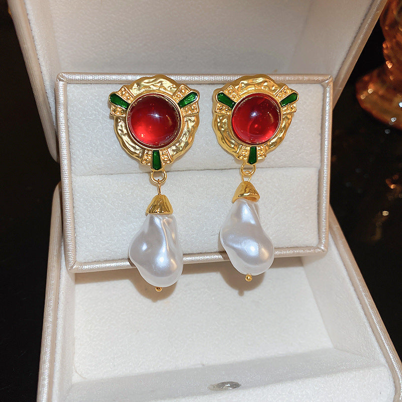 2 Pieces Minimalist Round Ellipse Geometric Copper Electroplating Earrings