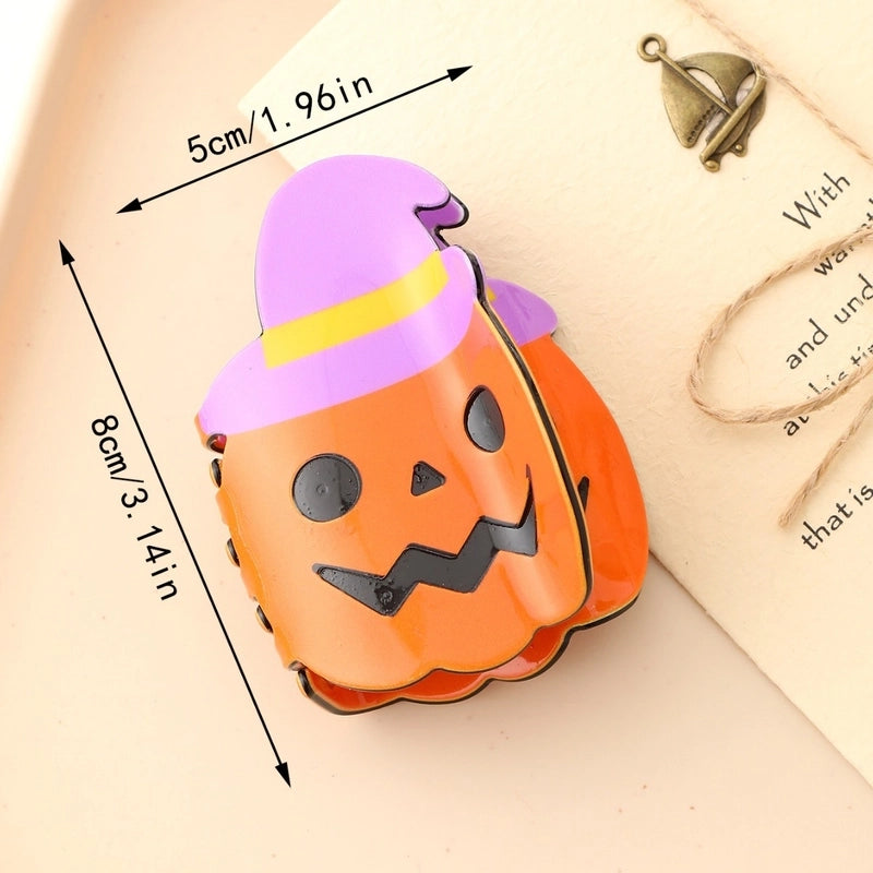 Halloween Cute Funny Women's Pumpkin Spider Web Acetic Acid Sheets Stoving Varnish Hair Claws