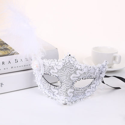 Venice Little Hat With Side Feather Mask Little Princess Beauty Mask Festival Party Stage Performance