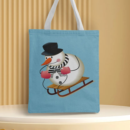 Christmas Unisex Polyester Christmas House Christmas Tree Santa Claus Cute Square Open Handbag