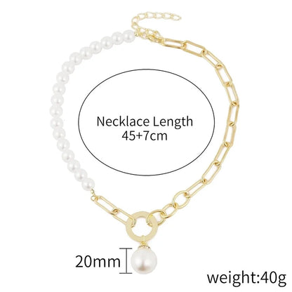 2 Pieces Elegant Lady Modern Style Letter Water Droplets Butterfly Artificial Pearl Alloy Copper Pendant Necklace