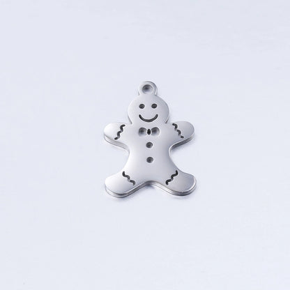 5 PCS/Package 13*16mm 14*19mm 304 Stainless Steel Christmas Tree Snowman Snowflake Pendant Jewelry Accessories
