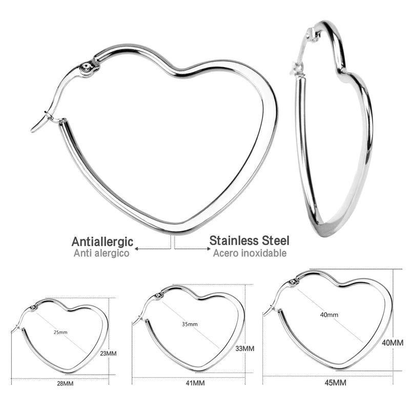 Minimalist Heart Shape Stainless Steel Plating Earrings 1 Pair