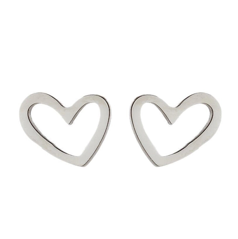 1 Pair Fashion Heart Shape 304 Stainless Steel 18K Gold Plated Ear Studs
