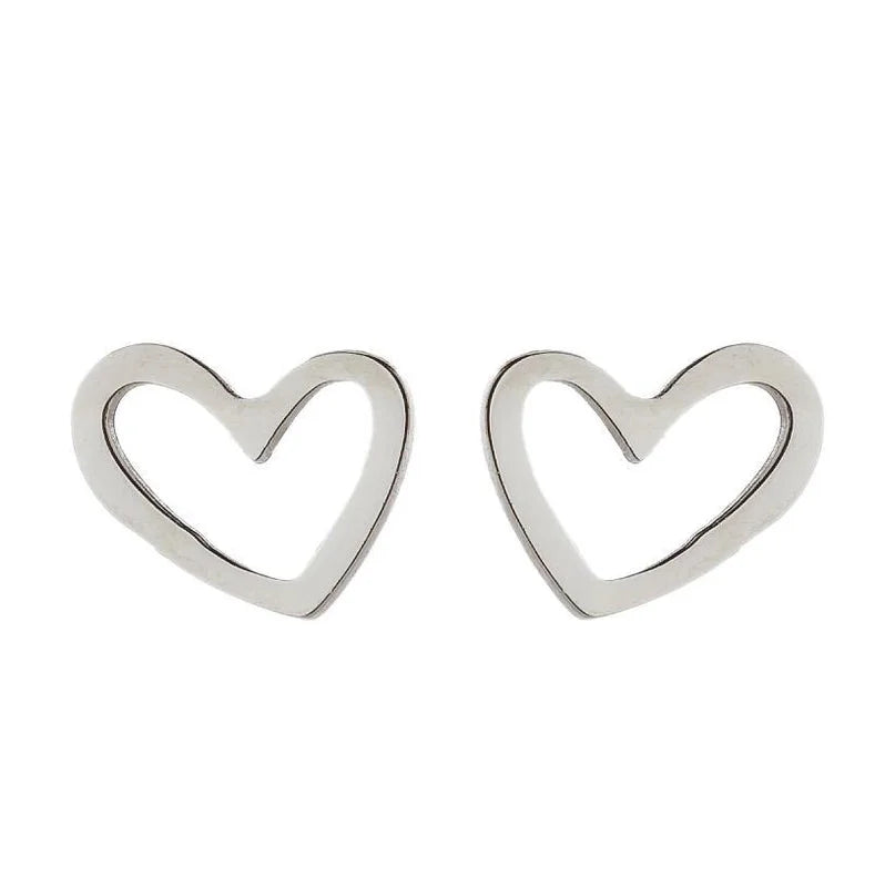 1 Pair Fashion Heart Shape 304 Stainless Steel 18K Gold Plated Ear Studs