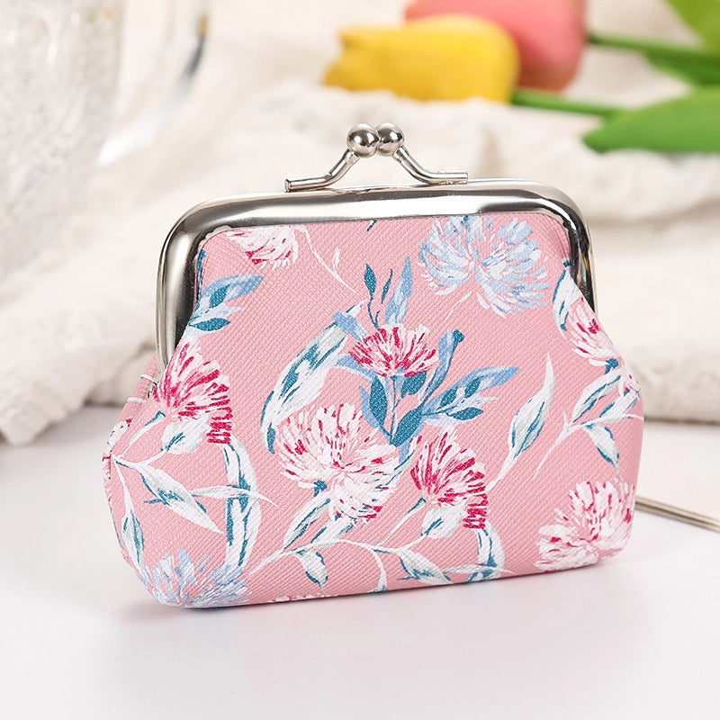 Women's Plant Pu Leather Buckle Kids Wallets