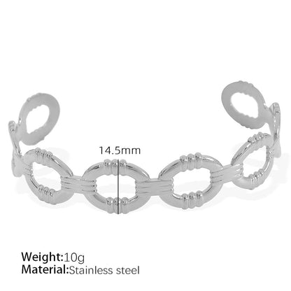 Titanium Steel 18K Gold Plated IG Style Cool Style Plating Circle Waves Bangle