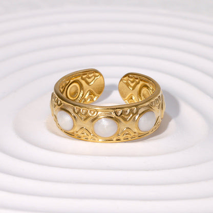 Expressive Ellipse Geometric Stainless Steel Electroplating Rings